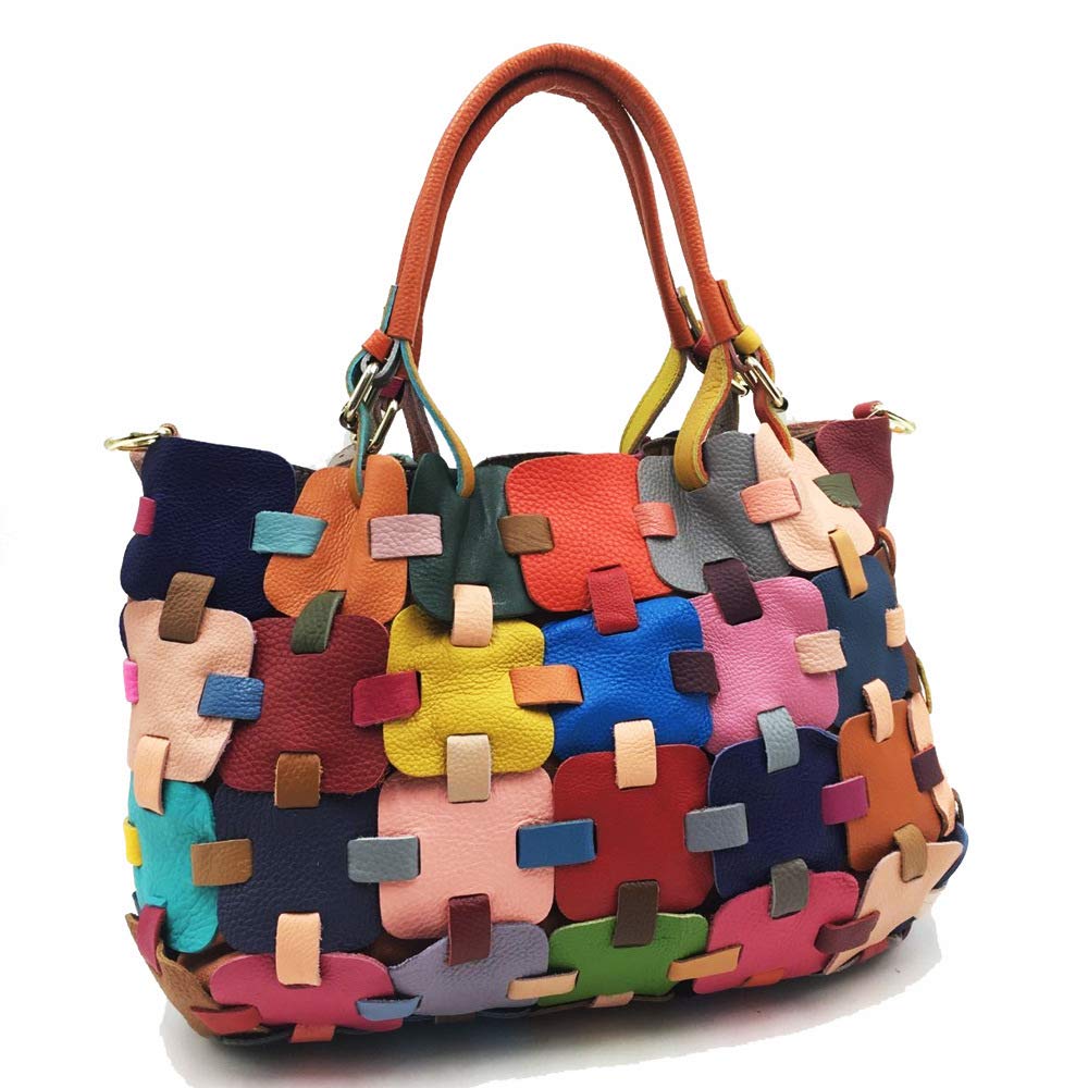 Bolso geométrico cuadrado de las mujeres del diseño del cuero de las señoras del bolso del totalizador multicolor bolsos de la manera