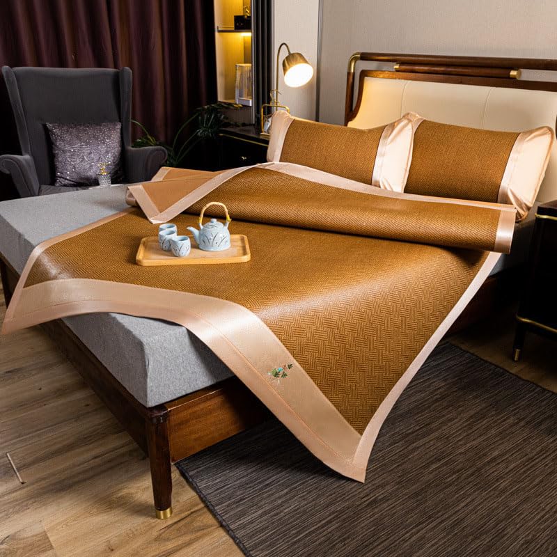 Tapis en rotin pliable et lavable ZORZA, la literie d'été fraîche et antidérapante