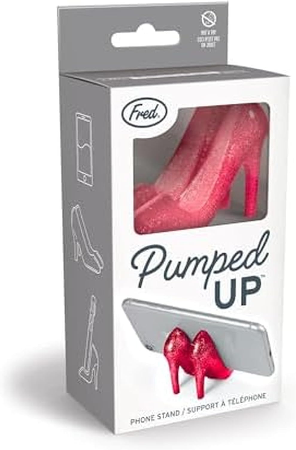 Fred Pumped Up High Heel Phone Stand, Ruby Red – Durable Silicone Mobile Stand for Desk or Travel – Stylish Shoe-Shaped Support for Smartphones & Electronic Accessories Fred Pumped Up High Heel Phone Stand, Ruby Red – Durable Silicone Mobile Stand for Desk or Travel – Stylish Shoe-Shaped Support for Smartphones & Electronic Accessories