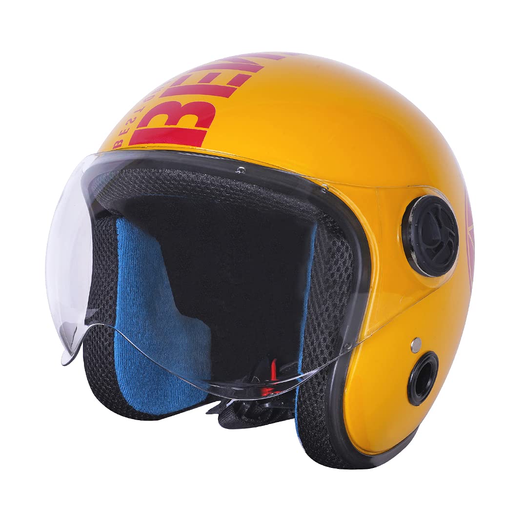 Sage Square Guardian Cruiser || ISI Certified || Open face Helmet for Unisex Adult (Yellow Glossy) (X-Large)-image-22