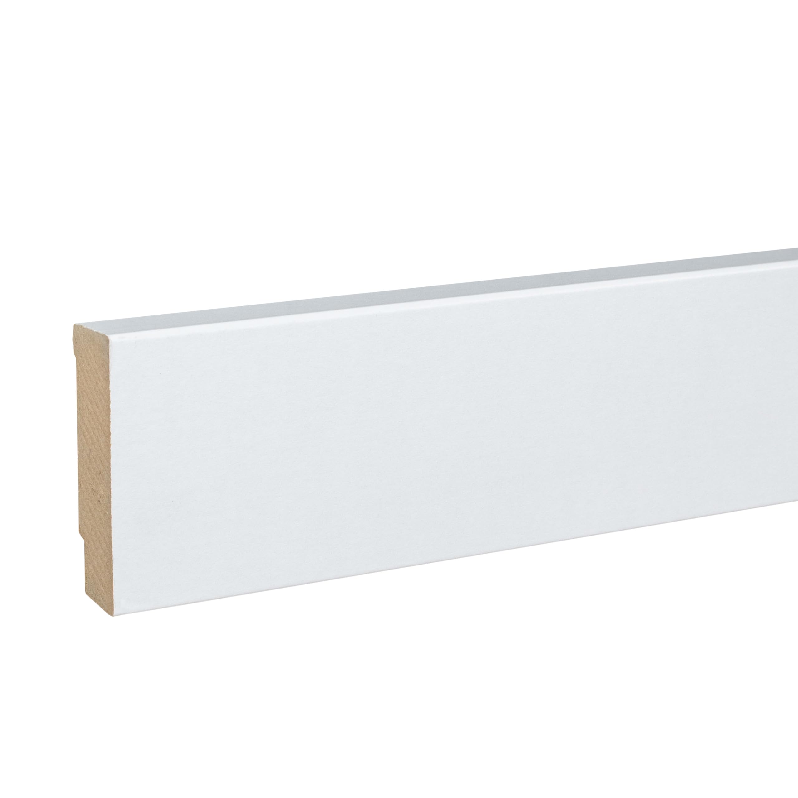 PROVISTON listwa przypodłogowa z płyty MDF, 16 x 58 x 2500 mm, rdzeń MDF, foliowany, kolor biały, do klejenia, klipsów, wkręcania i gwoździ, listwa przypodłogowa firmy PROVISTON 25 m | 10 sztuk