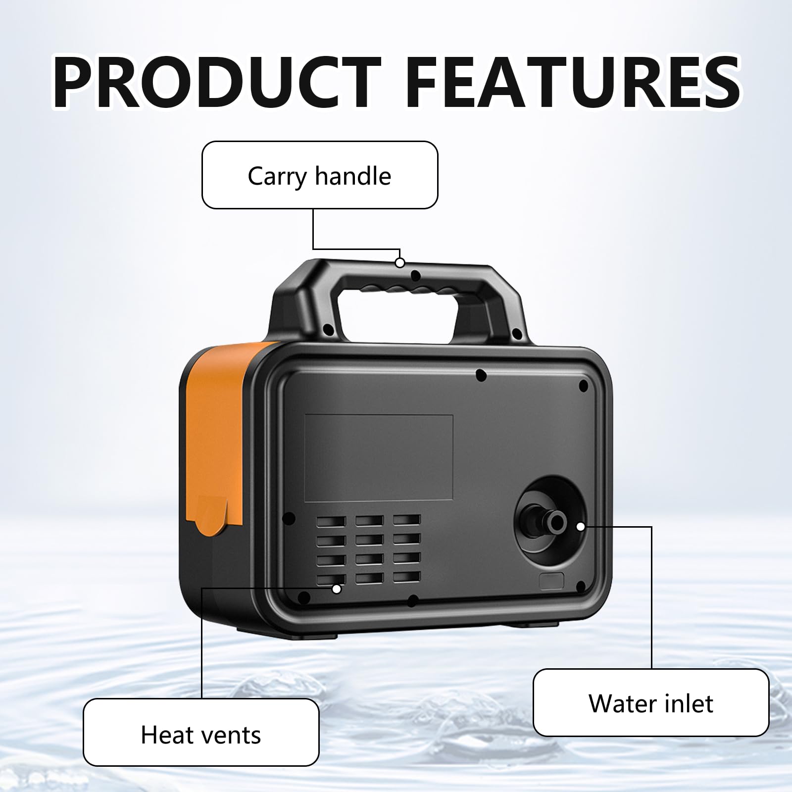 Pompa Dell'acqua, Pompa Giardino, Pompa Autoadescante Portatile con Tubo 10M Tubo Ingresso Dell'acqua 3M, Pompa Acqua a Batteria con 2 Batteria, per Giardino, Vasca Idromassaggio, Serbatoio, Piscina