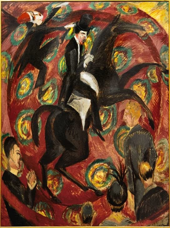 Tableau Rue avec passants la nuit Kirchner poster decoration chambre vintage 60x90