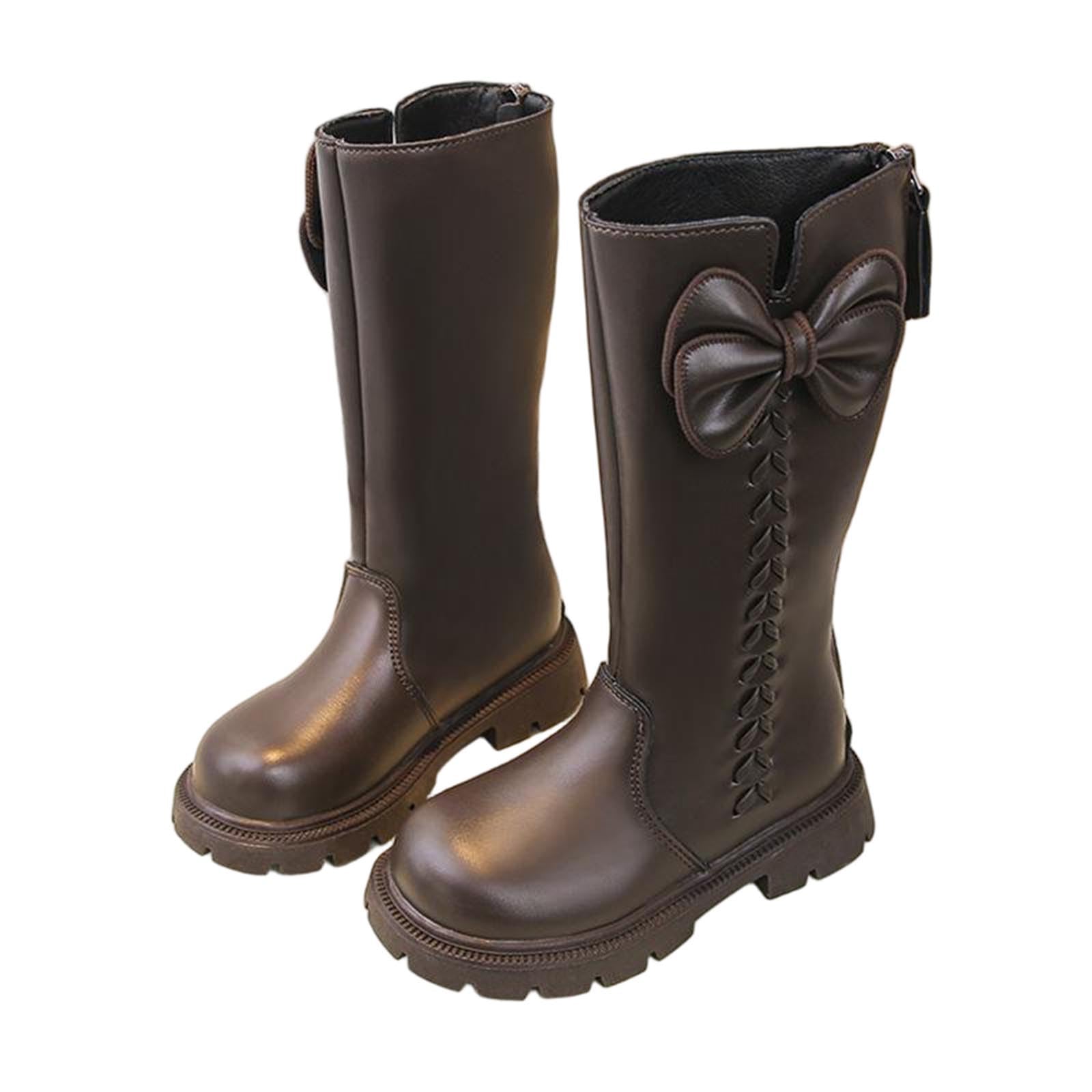 Mädchen Schleife Stiefel Langschaft Boot Seitlich Seflochtenes