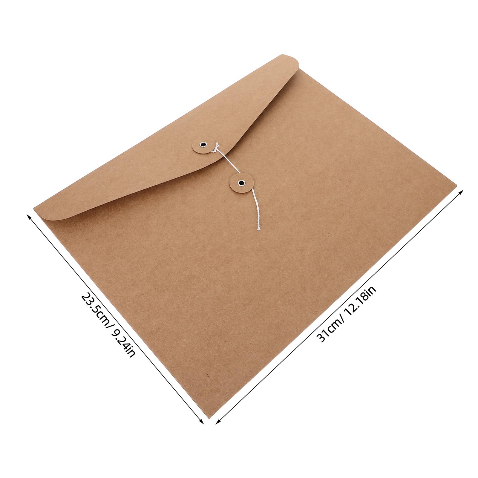 Lurrose 12 buste in carta kraft con chiusura a cordoncino, buste per documenti formato A4, portadocumenti espandibili per ufficio, raccoglitori e libretti.