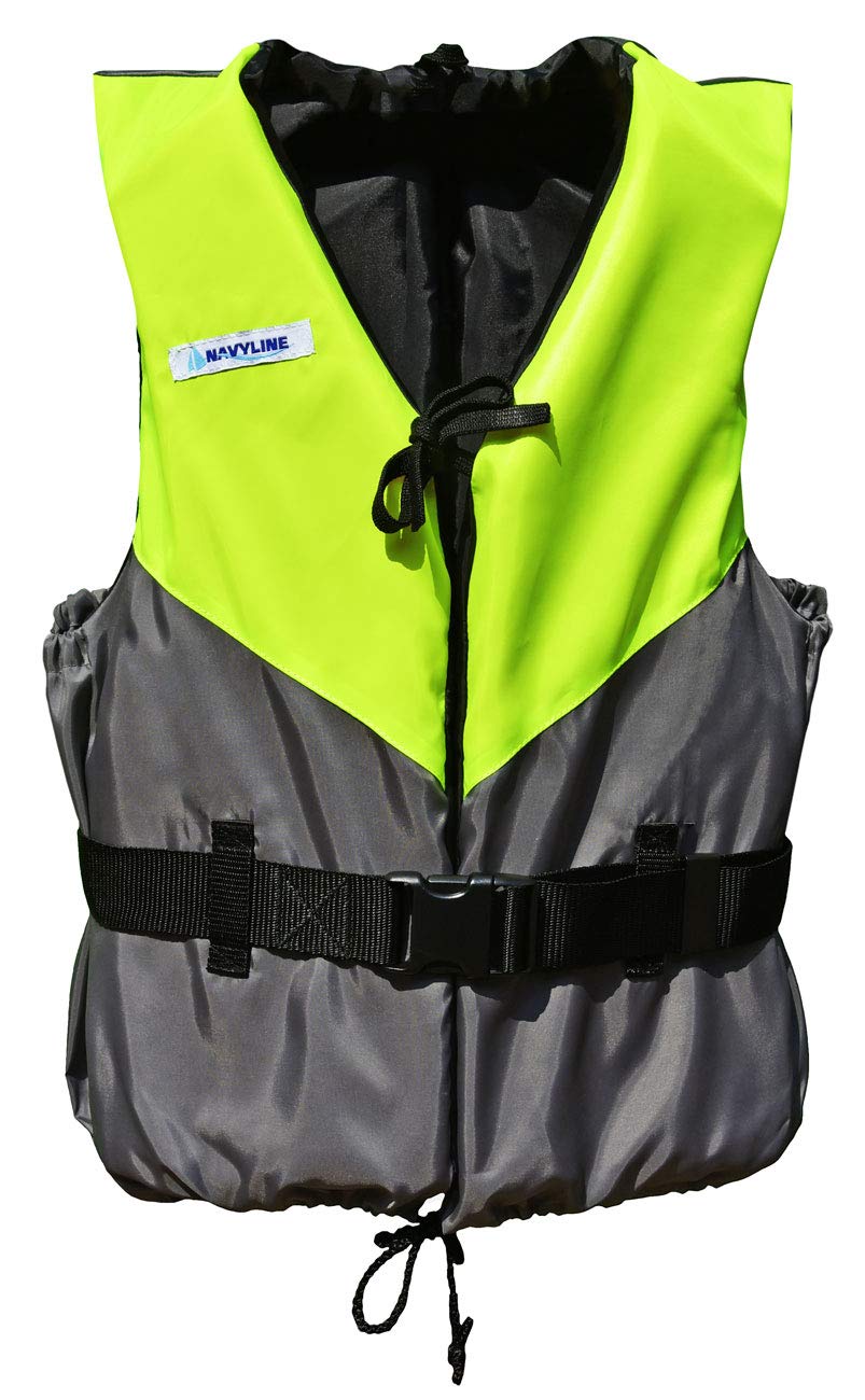 Navyline Unisex 50N Schwimmhilfe Schwimmweste, Farbe:gelb/grau, Größe:70-90kg