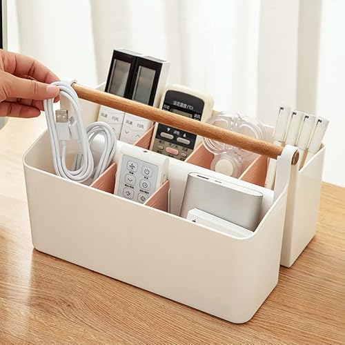 Vidifor Large Plastic Portable Caddy With Handle, Storage Organizer Bin With Adjustable Dividers For Art Supplies, Crafts, Colored Pencils, Makeup Desk #TOP3