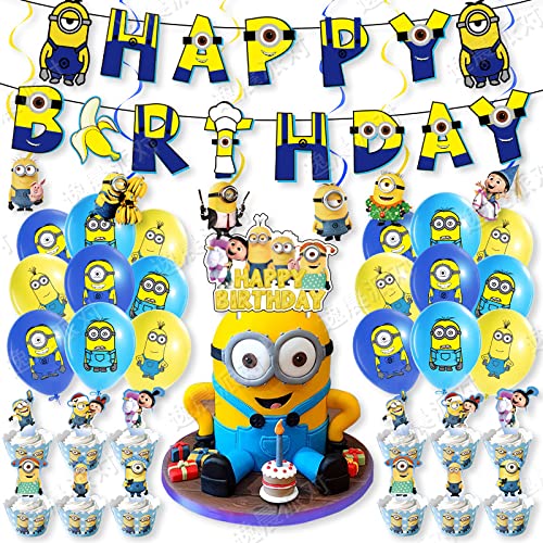 Buy Minions Party Supplies, 32 PCS Minions Birthday Decorations with 3D