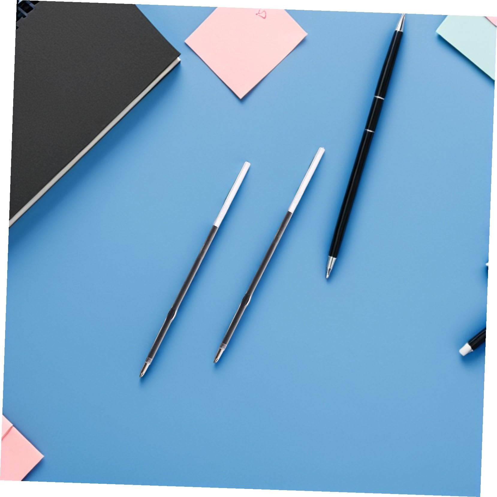 400 Pièces Recharge Stylo Bille Noire pour Stylo Rétractable Encre Lisse pour Bureau École et Prise de Notes