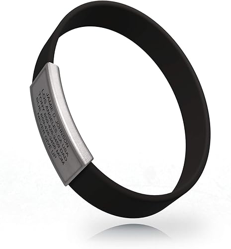 ROAD iD Pulsera de identificación elástica oficial para hombres y mujeres, pulseras de silicona elásticas y cómodas para identificación, emergencia