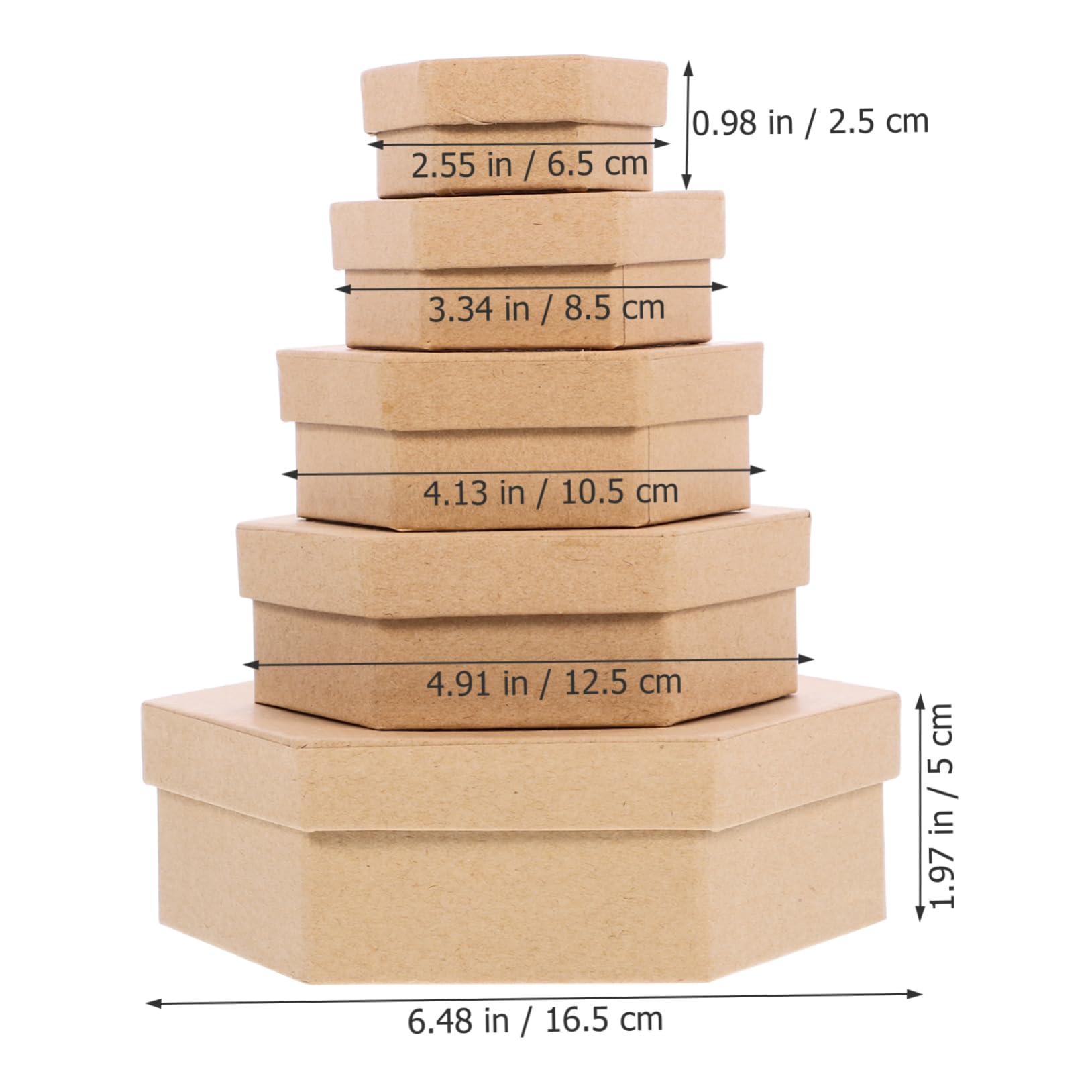 STOBAZA DIY Craft Storage Box Set 5 Sizes of Empty Boxes with Lids for Festivals and Special Occasions Ideal for Baking Storage and Creative Packaging