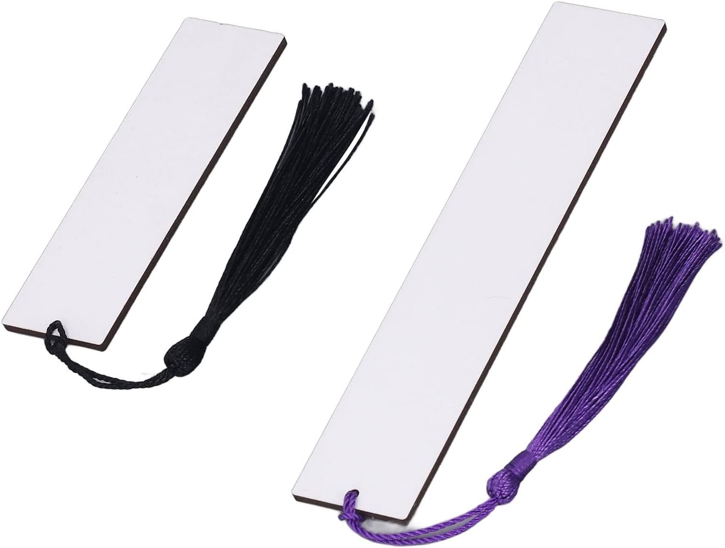 GLOGLOW 30Pcs Sublimation Blanks Bookmarks, Double Sided Printing Sublimation Blanks Products with 30Pcs Colorful Tassels for Bookmarks Crafts Projects