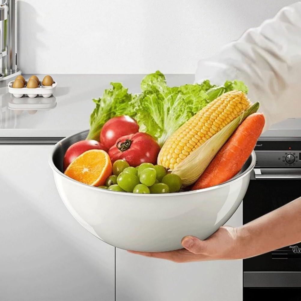 AIZYR Stainless Steel Mixing Bowls Set, Cooking Bowl with Measurement Mark Food Storage Containers for Kitchen, Cooking, Baking