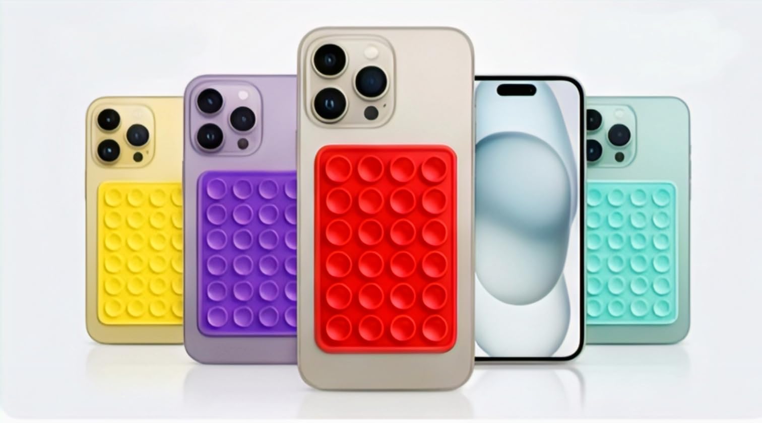 Dev Case Hub Hands-Free Silicone Suction Mobile Holder Pad – Anti-Slip Grip Mat for Mirror (Pack of 4 (Multicolor), Universal Compatibility for All Smartphones)-image-3
