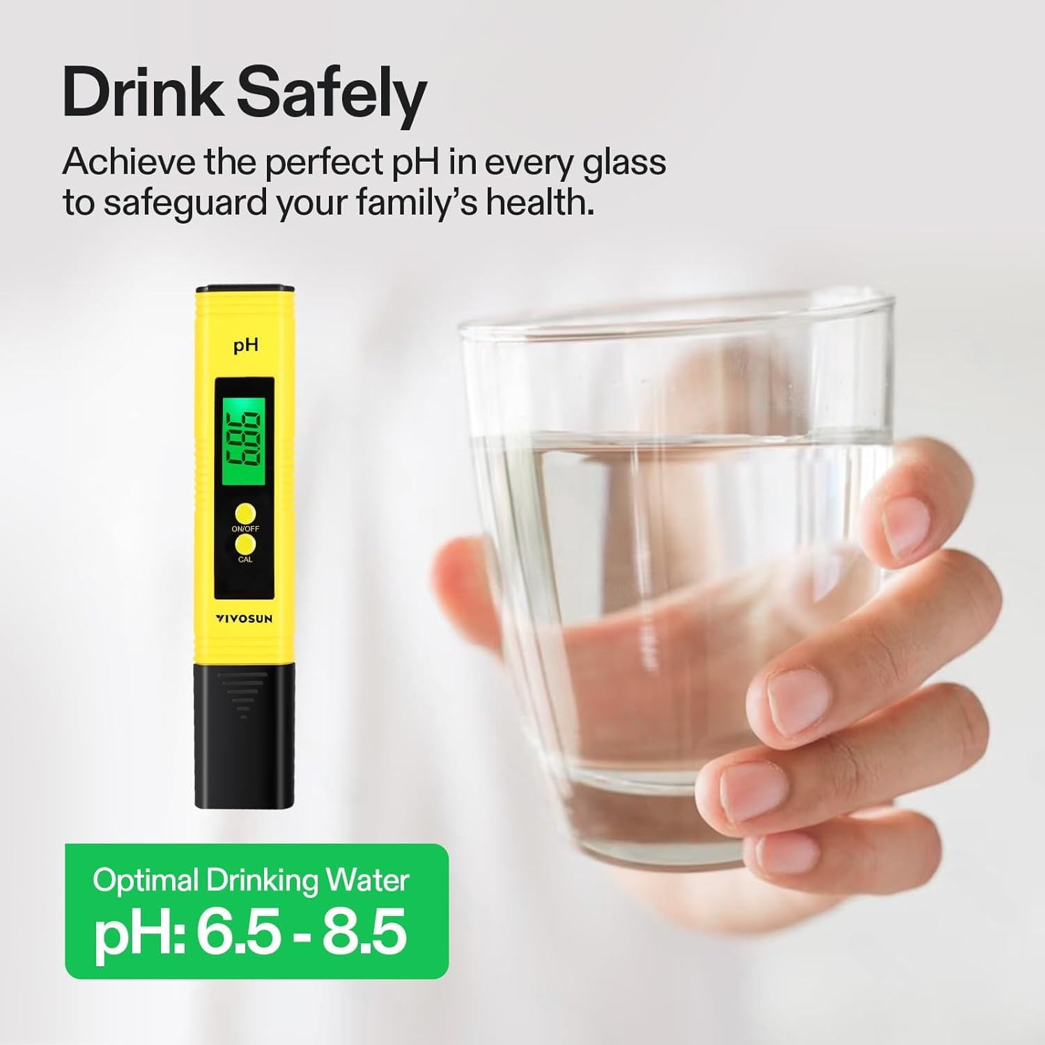 ACU-CHECK All-New pH Meter for Water - High Accuracy Digital pH Tester (0.01 Precision) with UL Certification and 3 pH Calibration Powders - Ideal for Home Water, Hydroponics, Aquariums, Pools - Image 8 thumbnail