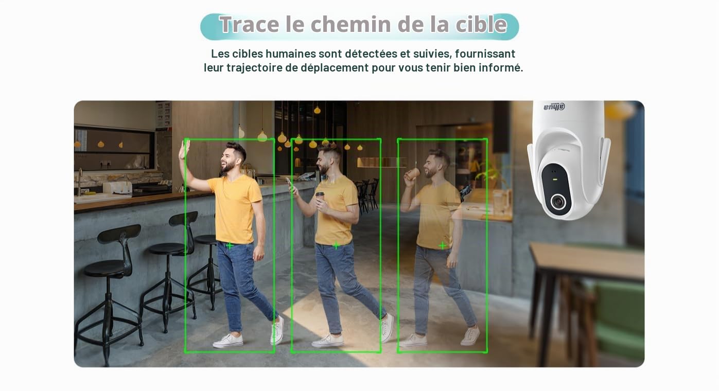 Dahua Caméra réseau Wi-FI panoramique et inclinable d'intérieur à focale Fixe 4 MP - DH-H4C