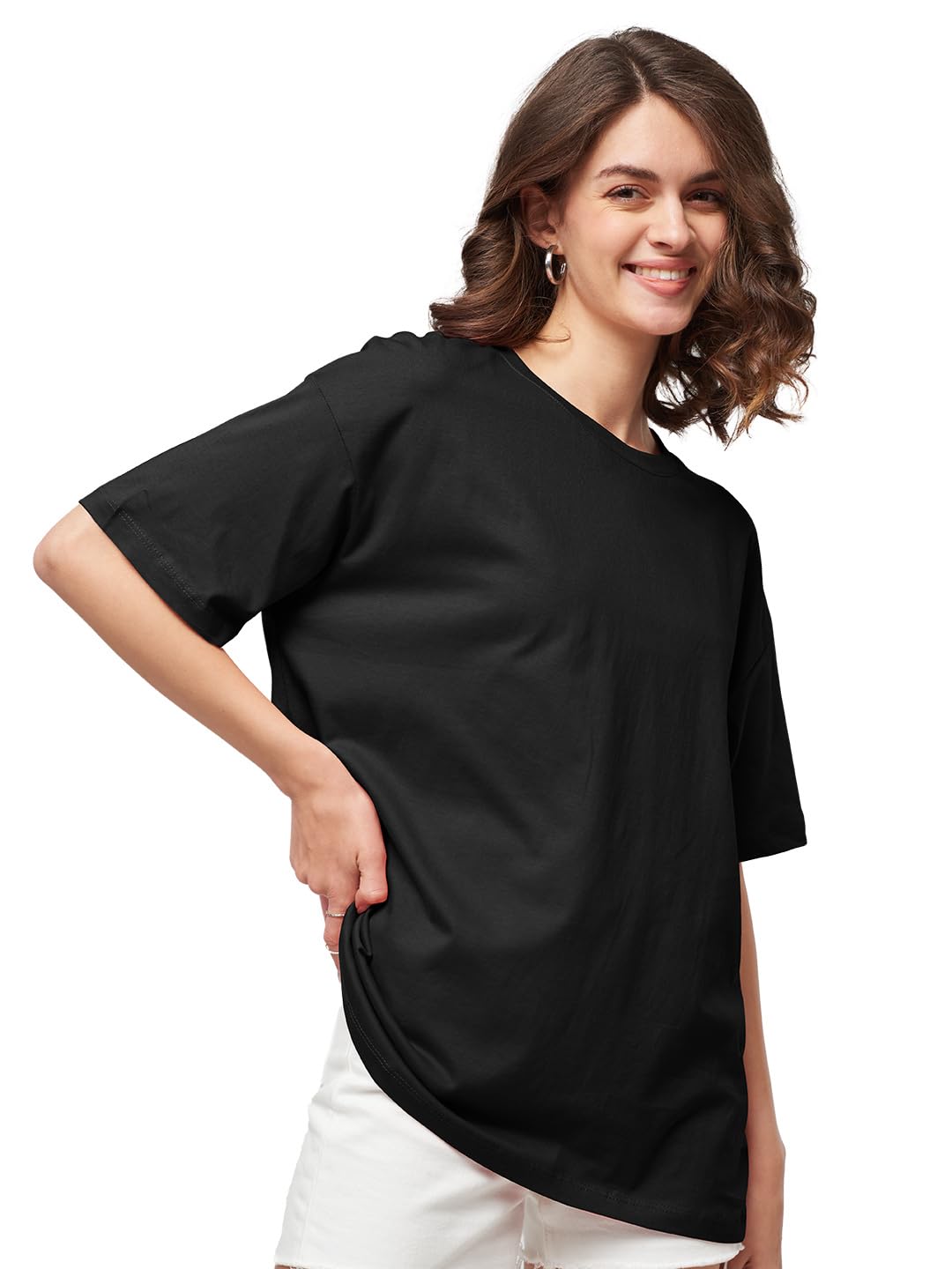 The Souled Store Women's Cotton Loose T-Shirt in neutral