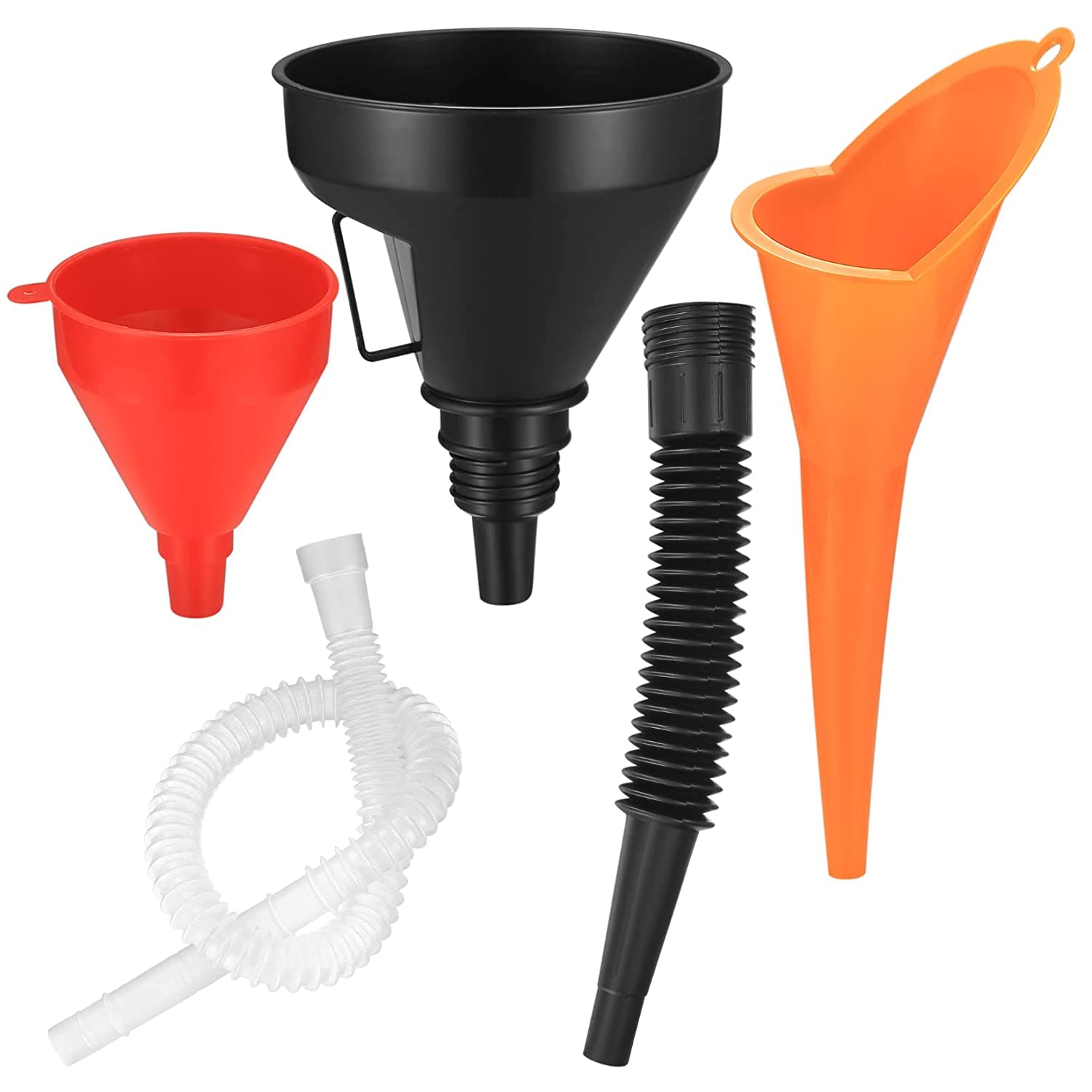 Funnel for Petrol, LONTOM 3 Pcs Right Angle Flexible Plastic Funnel Set