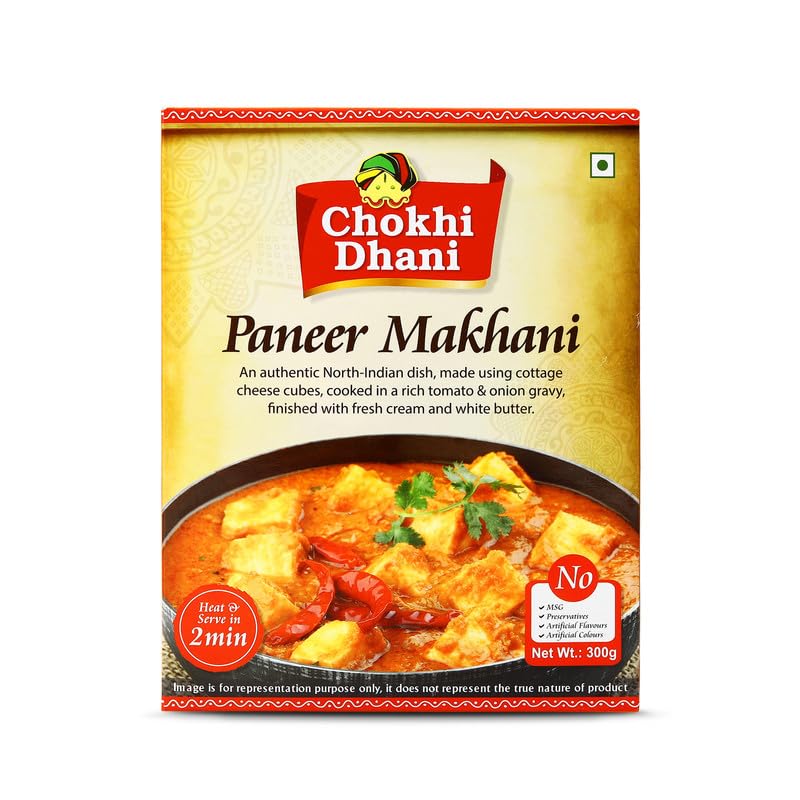 Chokhi Dhani Paneer Makhani | Just Heat & Eat | Microwaveable | Instant Premix | Ready to Eat Meal in 2 Minutes (Pack of 1)