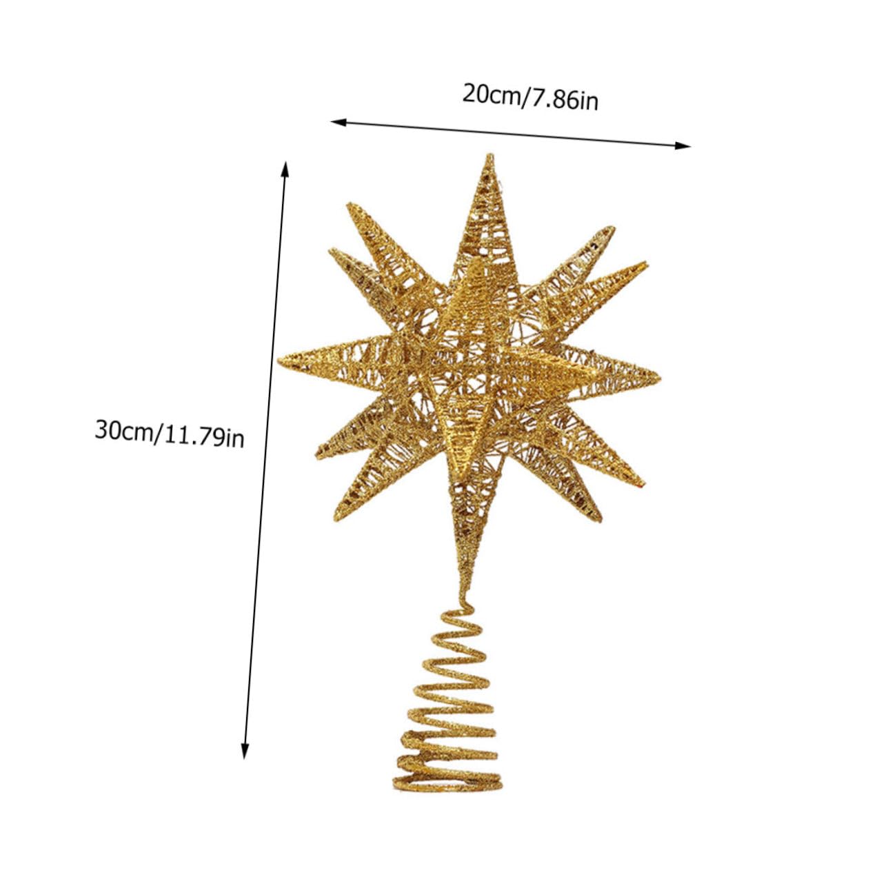 Mehrwinkeliger Stern Weihnachtsbaumspitze Deko Goldfarbig Langlebige Fensterschmuck Baumspitze Dekorative Weihnachtsbaum Anhänger für Festbedarf und Partyschmuck