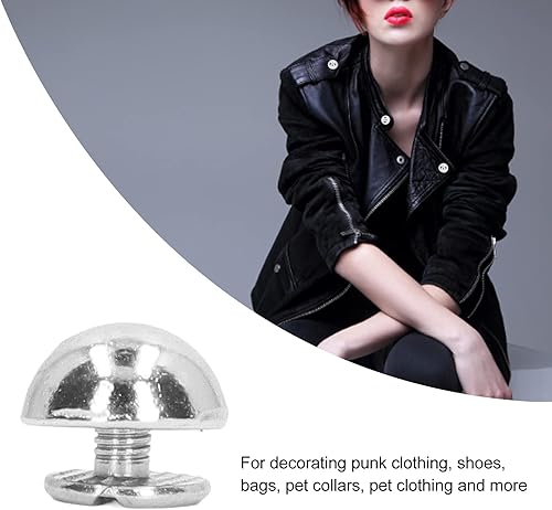 Miniatura 7 de TOPINCN Kit de remaches de cuero, 100 juegos, collares, falda de cuero, bolsas de 0.315 in, tornillos de hongo, accesorios de semicírculo, remaches