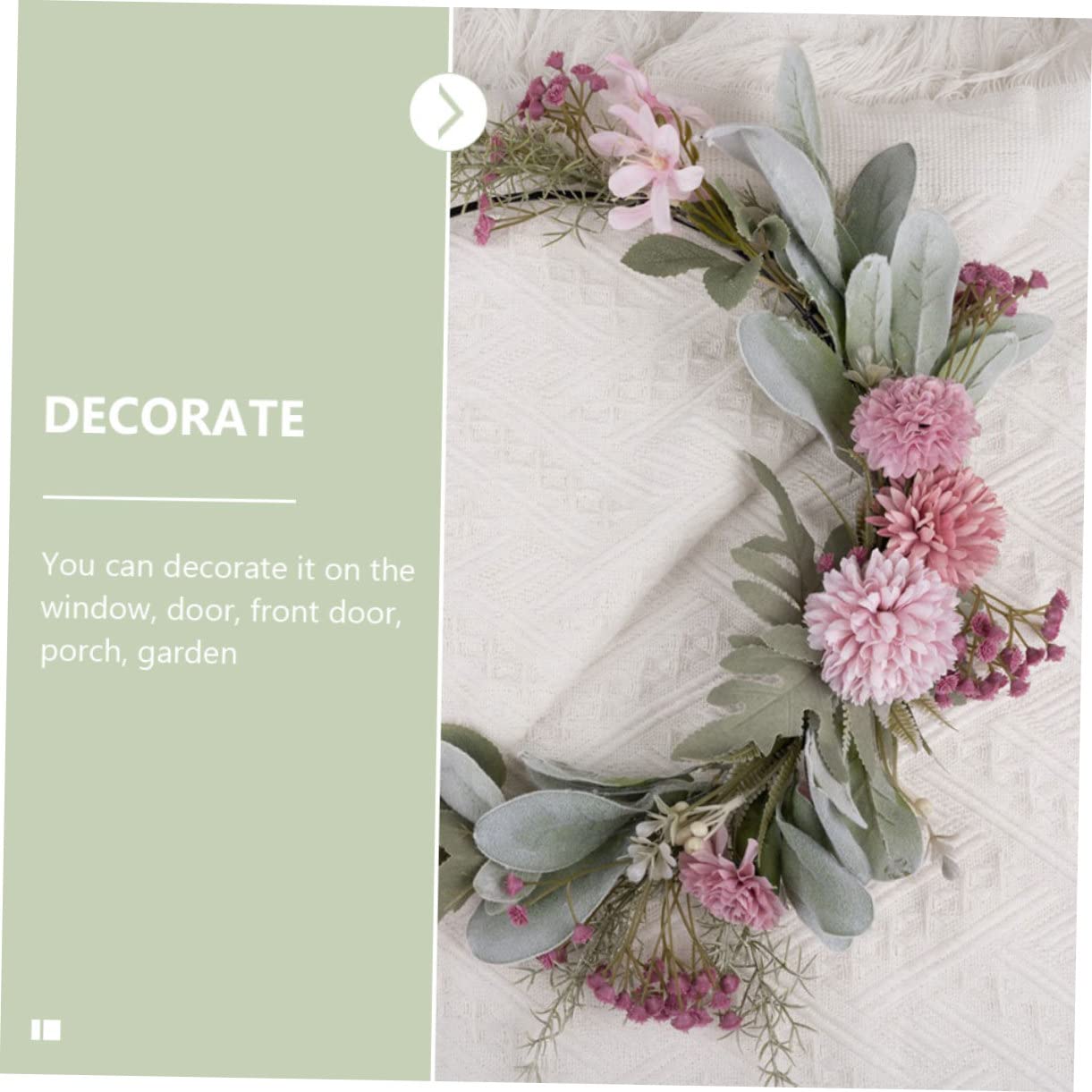 DECHOUS 2pièces Couronne Décorative Fleurs Artificielles Guirlande Élégante pour Mariage Et Événements Festifs Décoration Murale Et Accroche Porte