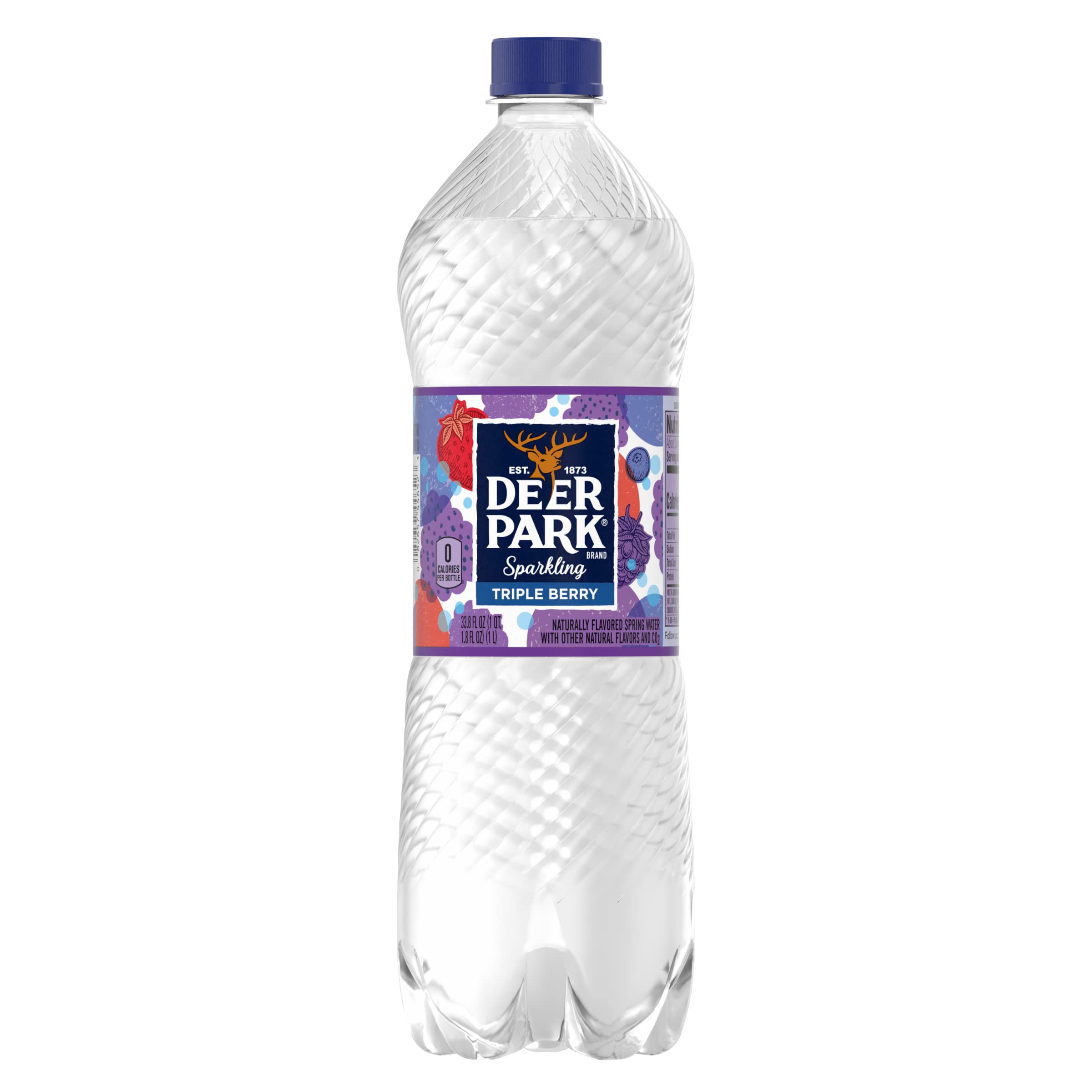 Sparkling Deer Park Brand Natural Spring Water, Triple Berry , 33.8-Ounce Plastic Bottle (Single Bottle)