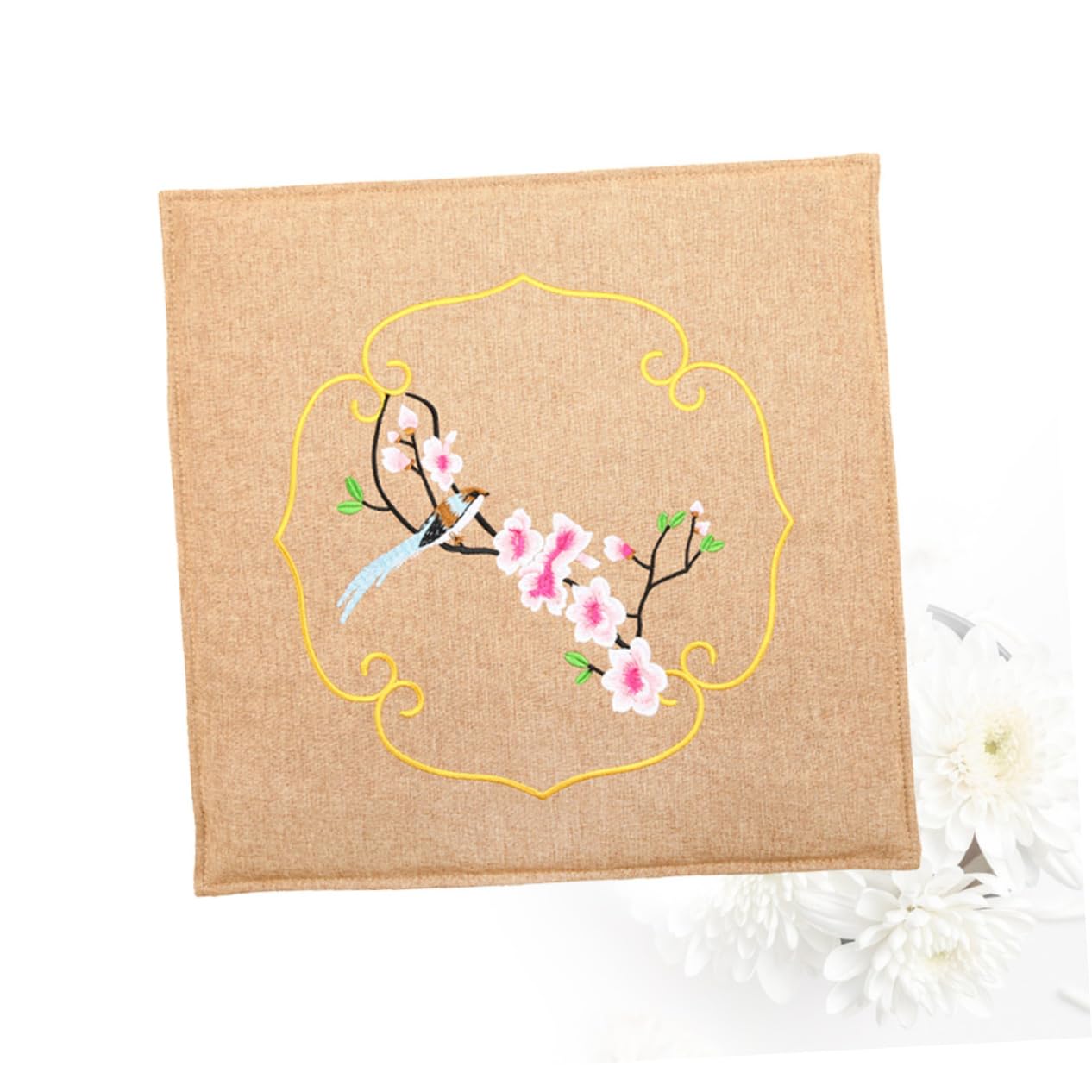 minkissy Cuscino Seduta Moxibustione Riscaldamento Elettrico Temperatura Regolabile Tessuto Cotone e Lino Fantasia Colore Khaki