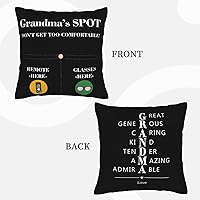 Vista 2 de Funda de almohada con dos bolsillos, regalos para abuela, funda de almohada cuadrada de poliéster de doble cara para decoración del hogar, regalos