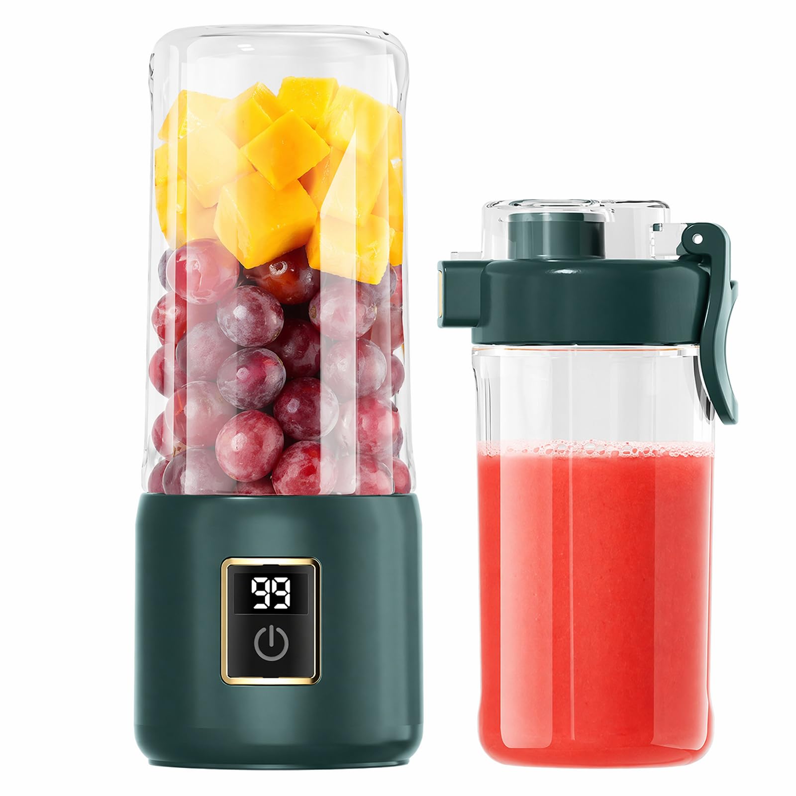 500ML Portable Blender, USB Rechargeable Mini Blender for Smoothies Smoothies, Mini Blender with 12 Blades, Portable Blender for Gym, Office and Travel