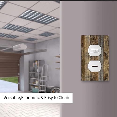 Miniatura 6 de Cubierta de pared para placa de pared decorativa de estilo rústico retro de 1 banda para interruptor de luz, placa frontal eléctrica para cocina,