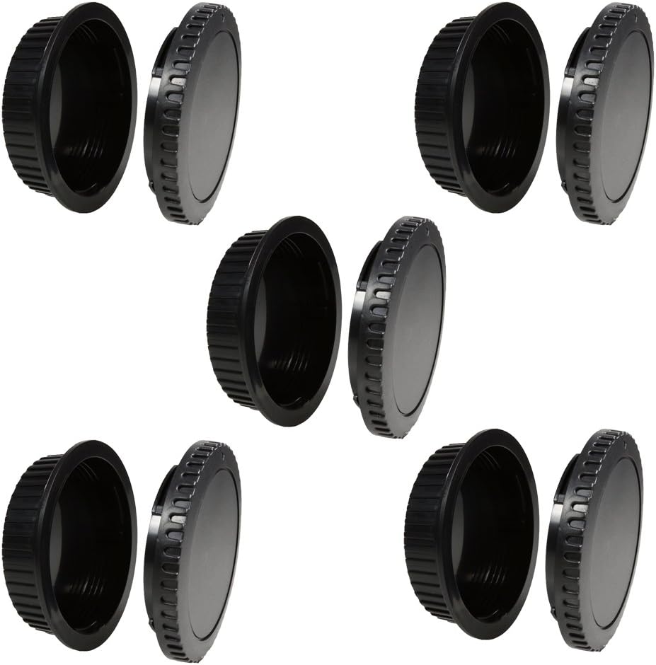 5 Set Camera Body Cap & Lens Cover Cap Canon RF-3 Compatible with Canon EOS 6D Mark II 5D Mark IV III II 5DS 5DR Mark II 77D 6D 7D 80D 70D 60D SL1 T7i T6s T6i T5i T4i T3i T2i T1i XSi XT XTi