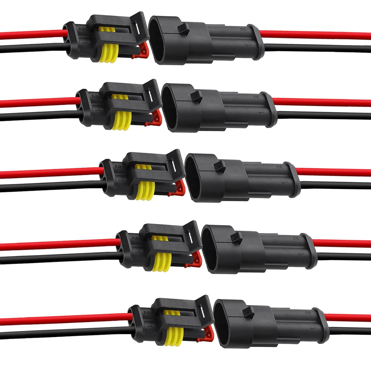 20 Kits 2 Pin Connector 16 AWG Car Wire Connector 22 AWG Automotive Electrical Connector Replacement : Automotive