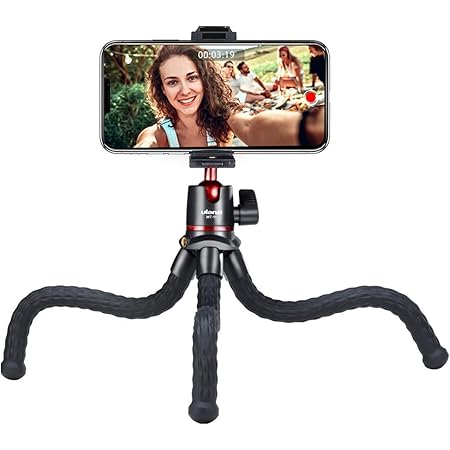 Amazon 最新 スマホ 三脚 一眼レフ くねくね三脚 Bluetooth リモコン ホットシュー 1 4 スクリュー マジックアーム用 スマホホルダー付き 自撮り フレキシブル三脚 どこでも固定 ミニ卓上三脚 小型軽量 Iphone 11 Pro Max Xs Max X 8 7ユニバーサル用samsung