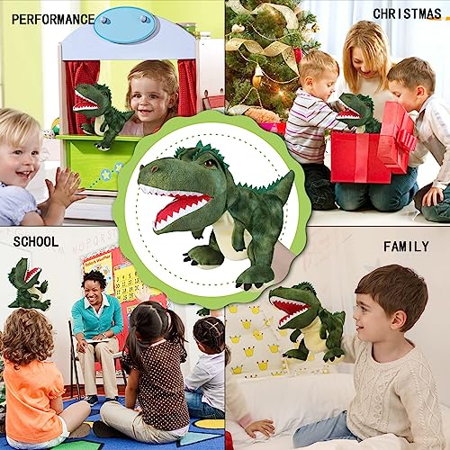 JUSTQUNSEEN Dinosaurier Handpuppen Dinosaurier Spielzeug, Dinosaurier Puppen für Kinder, Dinosaurier Kuscheltiere, Fingerpuppen, Geschenke, Dinosaurier Spielzeug ab 3 4 5 6