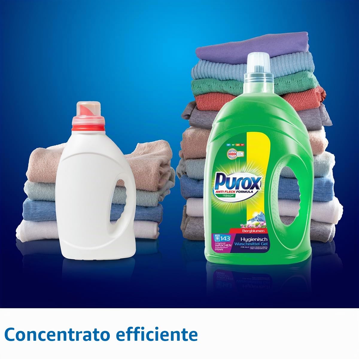 PUROX UNIVERSAL Detersivo Lavatrice Liquido Gel Concentrato (143 Lavaggi x3) – Per tutti i tessuti, rimuove le macchie, risciacquo completo, ecologico, protezione anticalcare, 4,3l, Multipack 3 pezzi