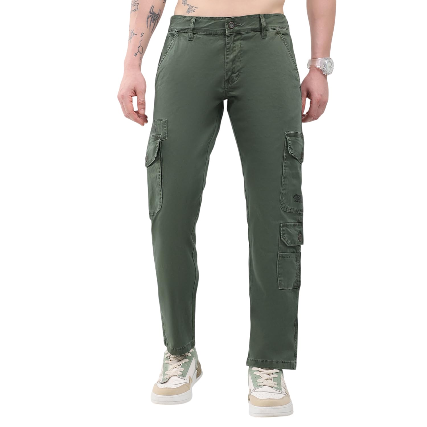 Men’s Regular Fit Summer Button Self Design Trouser | Stylish Printed Pattern | Comfortable Lightweight Fabric | Trendy Summer Bottom Wear for Men (Pack of 1)-image-33