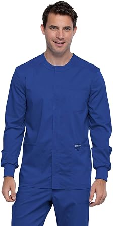 Cherokee Men Warm Up Scrubs Jacket Workwear Revolution Snap Front WW380