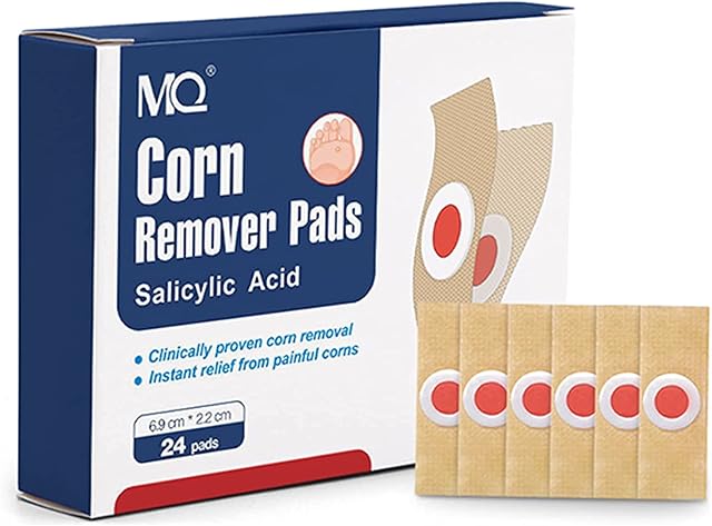 MQ Corn Remover Pads, Wart Remover, Foot Corn Remover Patch, 24 Pcs Corn Removal Pads, Corn Removal Treatment Relieve Corn Pain and Foot Care, Corn Plasters with Hole for Feet, Hand, Toe