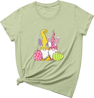 PAIHUIART Summer Tops Women Lightweight Encanto Plus Size Short Sleev T Shirt Park Crew Neck Polyester Buttons Cozy Print T Shirt for Women