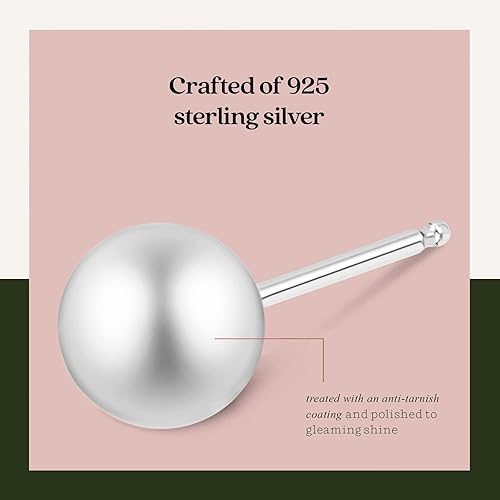 Miniatura 5 de KEZEF Sterling Silver Ball Stud Earrings for Women - Hypoallergenic Lightweight Stud Earrings for Women 2mm-16mm Ball Earrings in 14K Gold, Rose