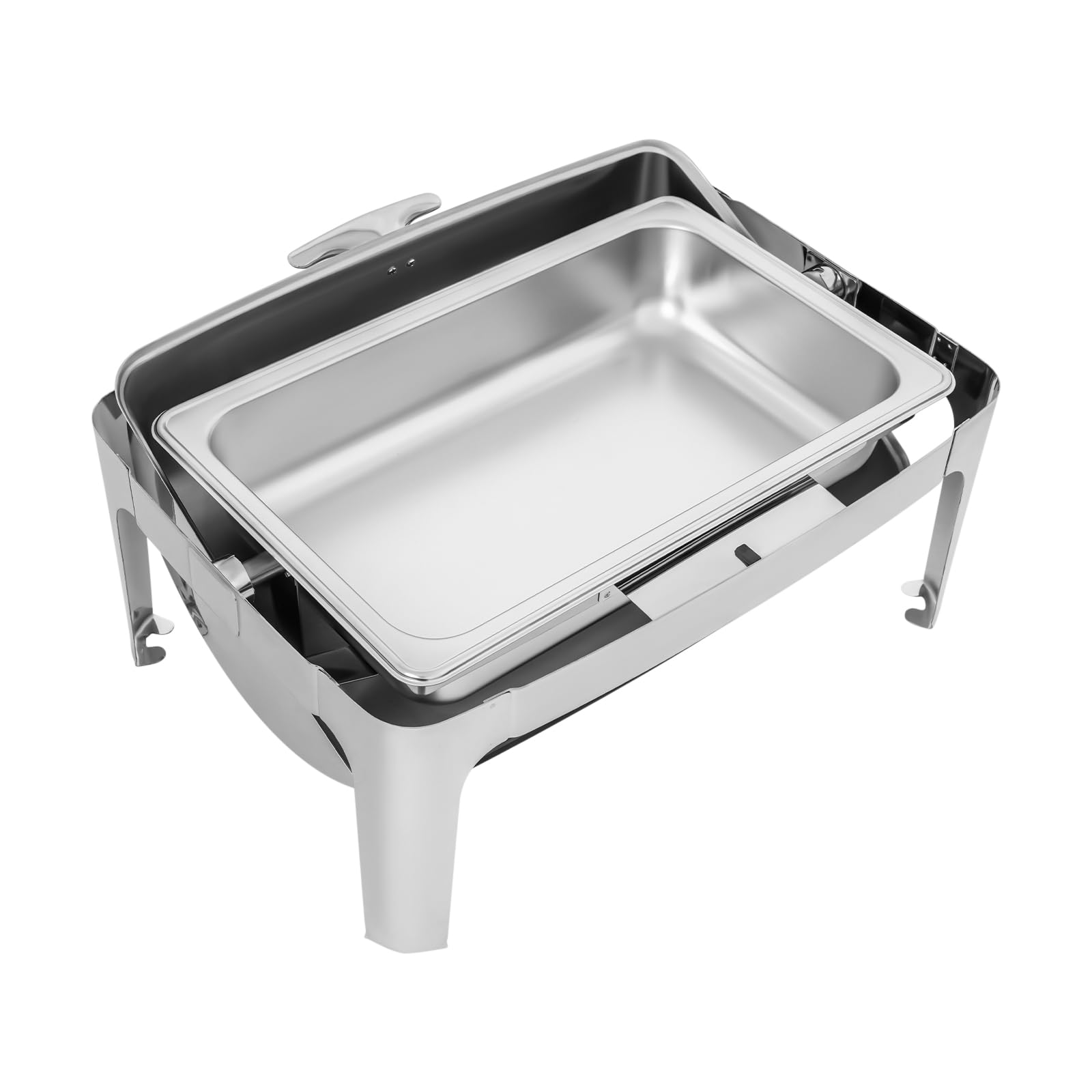 9L/2.38Gal Chafing Dish Acciaio Inossidabile Professionale Scaldalibi con coperchio e supporto del combustibile, Serbatoio termico in acciaio inox 201 Buffet, per catering feste, banchetti