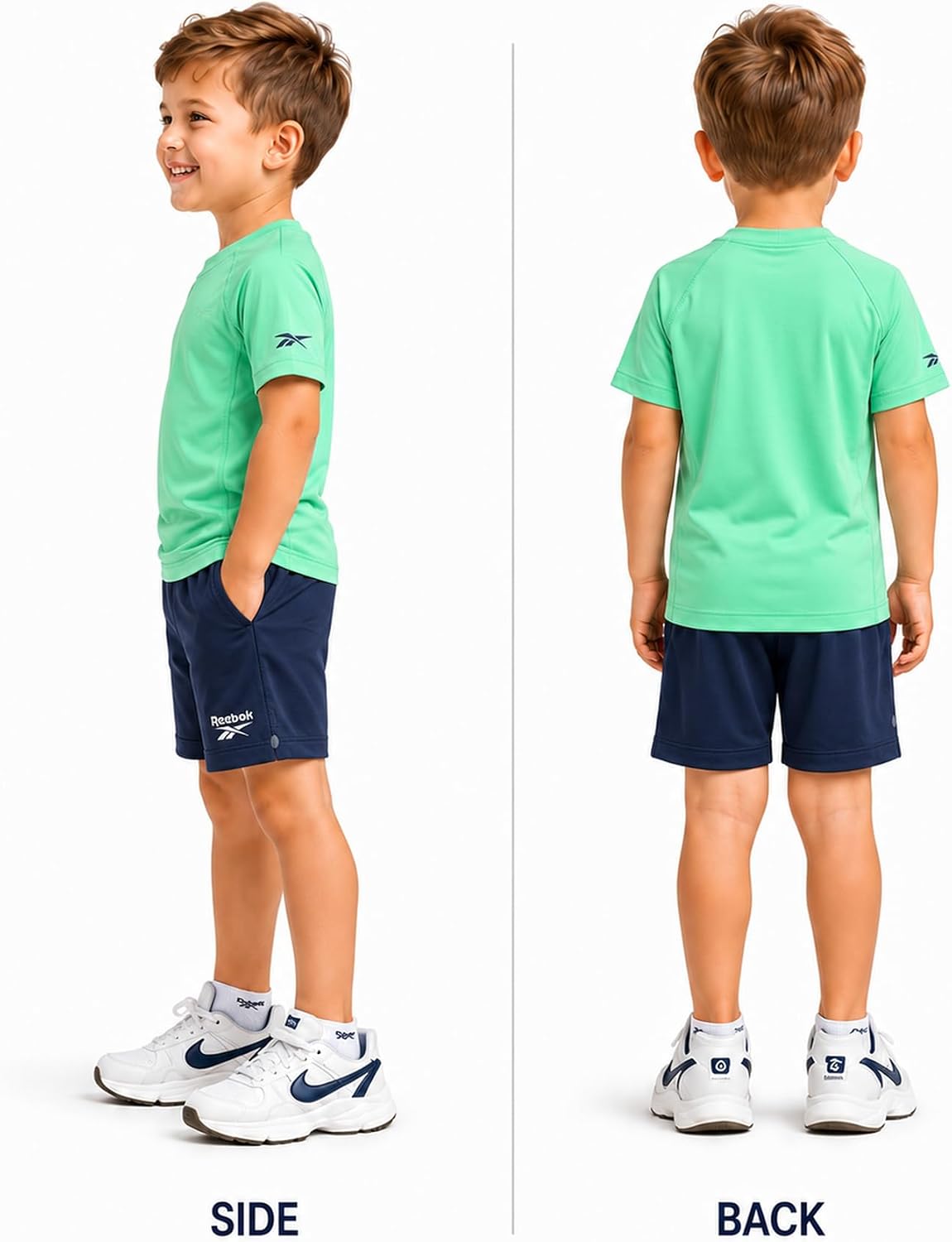 Reebok Toddler Boys Short Set - 2 Piece Summer Outfit with T-Shirt and Shorts - Activewear Clothes for Toddler & Little Boys