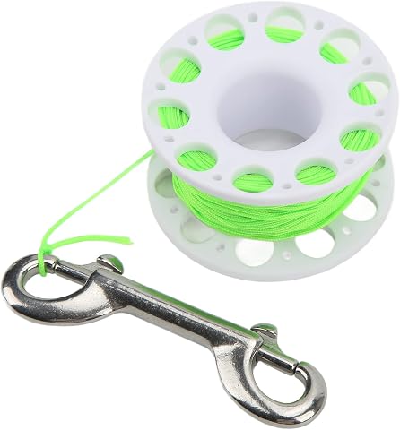 CHICIRIS Carrete de Buceo, Cinturón Portátil de Plástico de Alta Densidad con Gancho de Doble Cabeza de Acero Inoxidable, Diseño Fácil de Usar para Equipos de Buceo