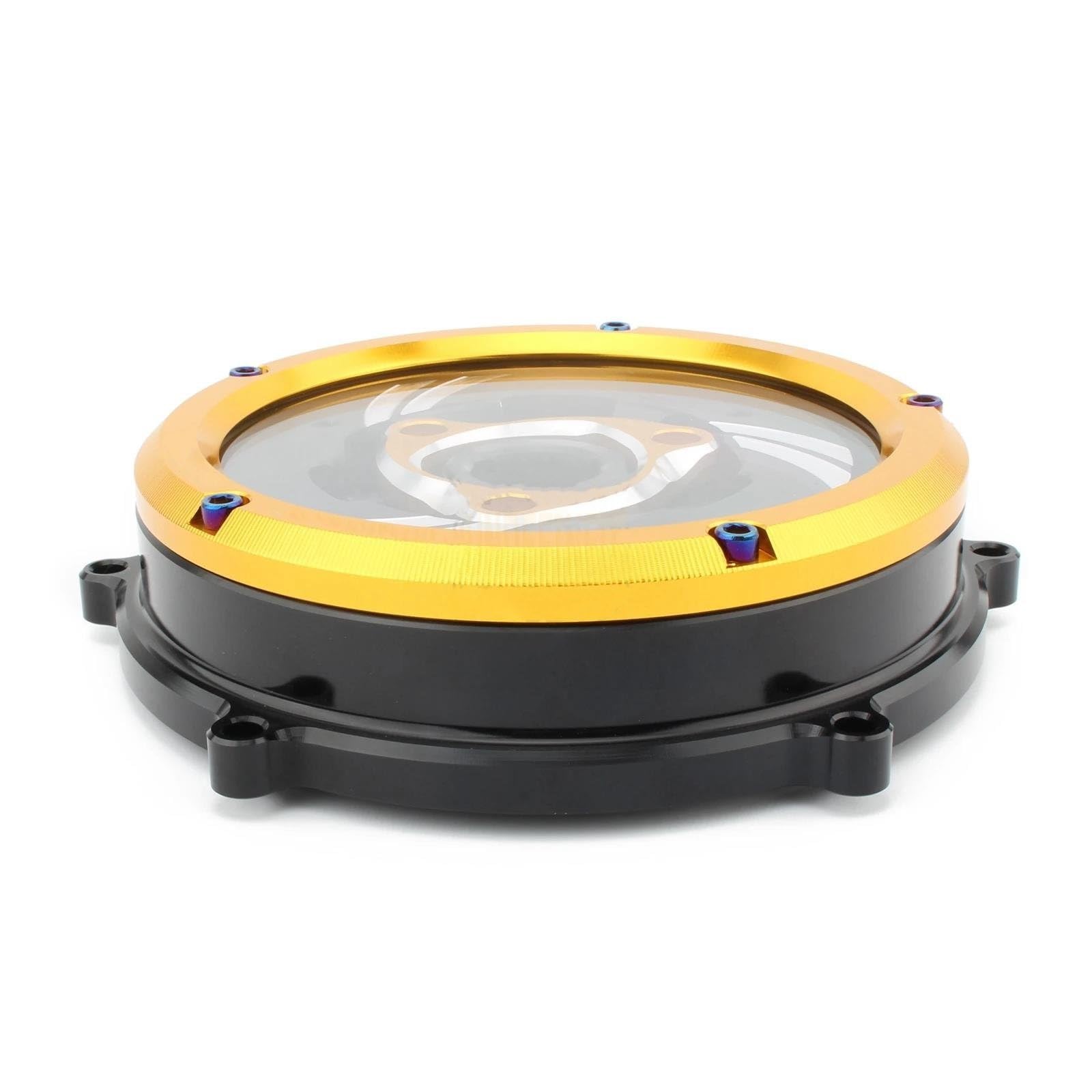 Accesorios Motocicletas Protector De Retén Muelle para Tapa Embrague, Motor Competición, para Ducati para Panigale V4 2018-2023, Kit Placa Presión(Black Yellow)