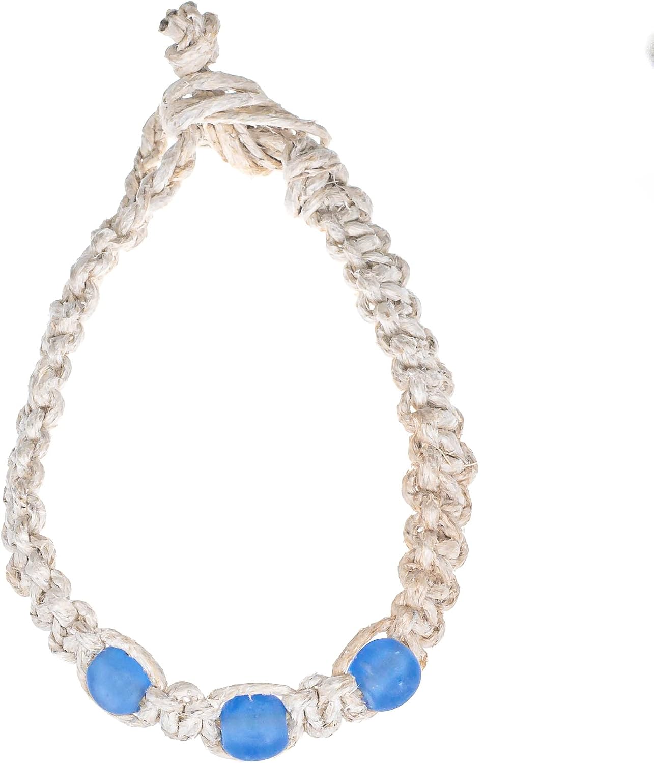 BlueRica Extra Large Hemp Necklace with Three Accent Beads
