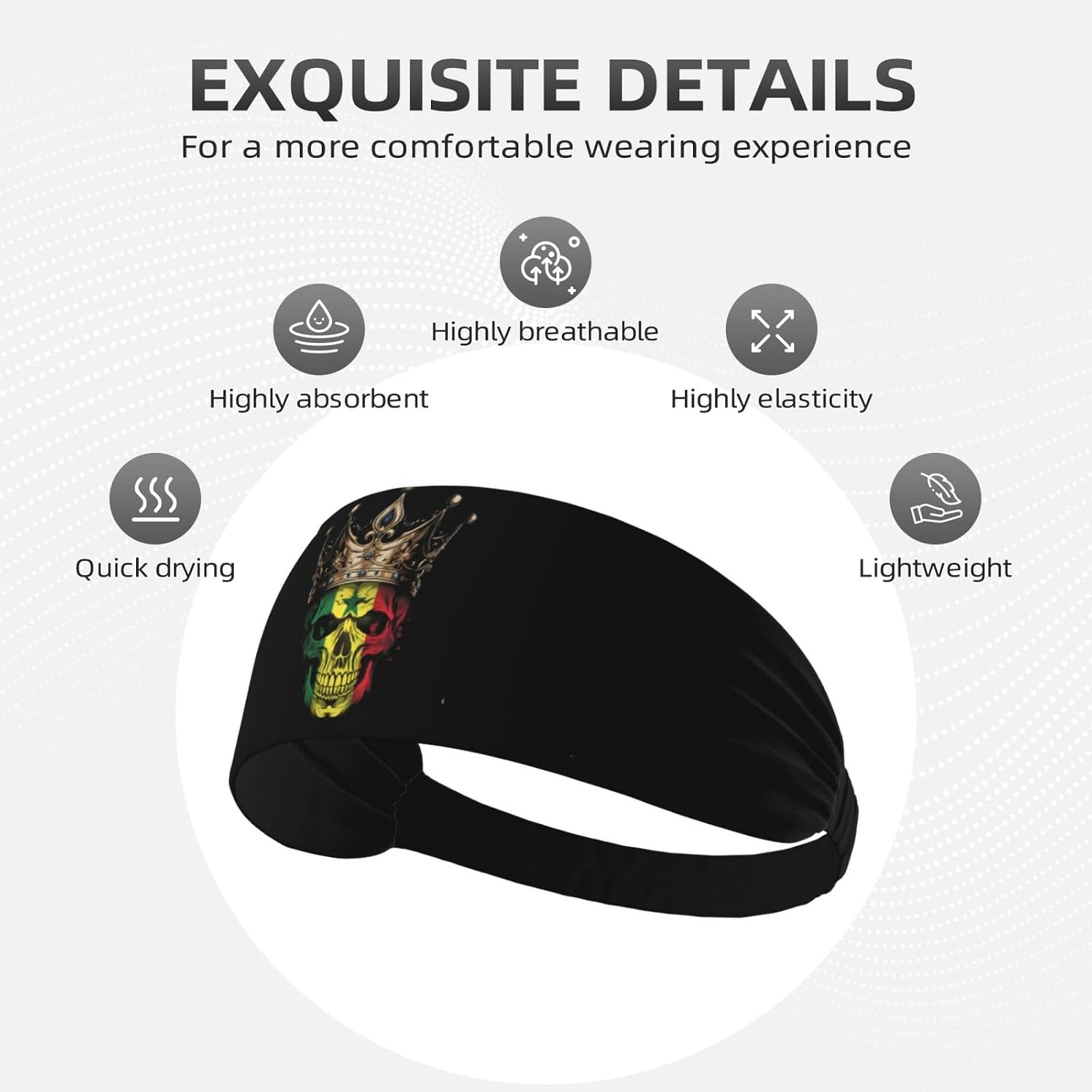 Sports Sweatband for Men Women Headband Sweat Resistant Perfect Gym Outdoor Yoga Workout Activities Running