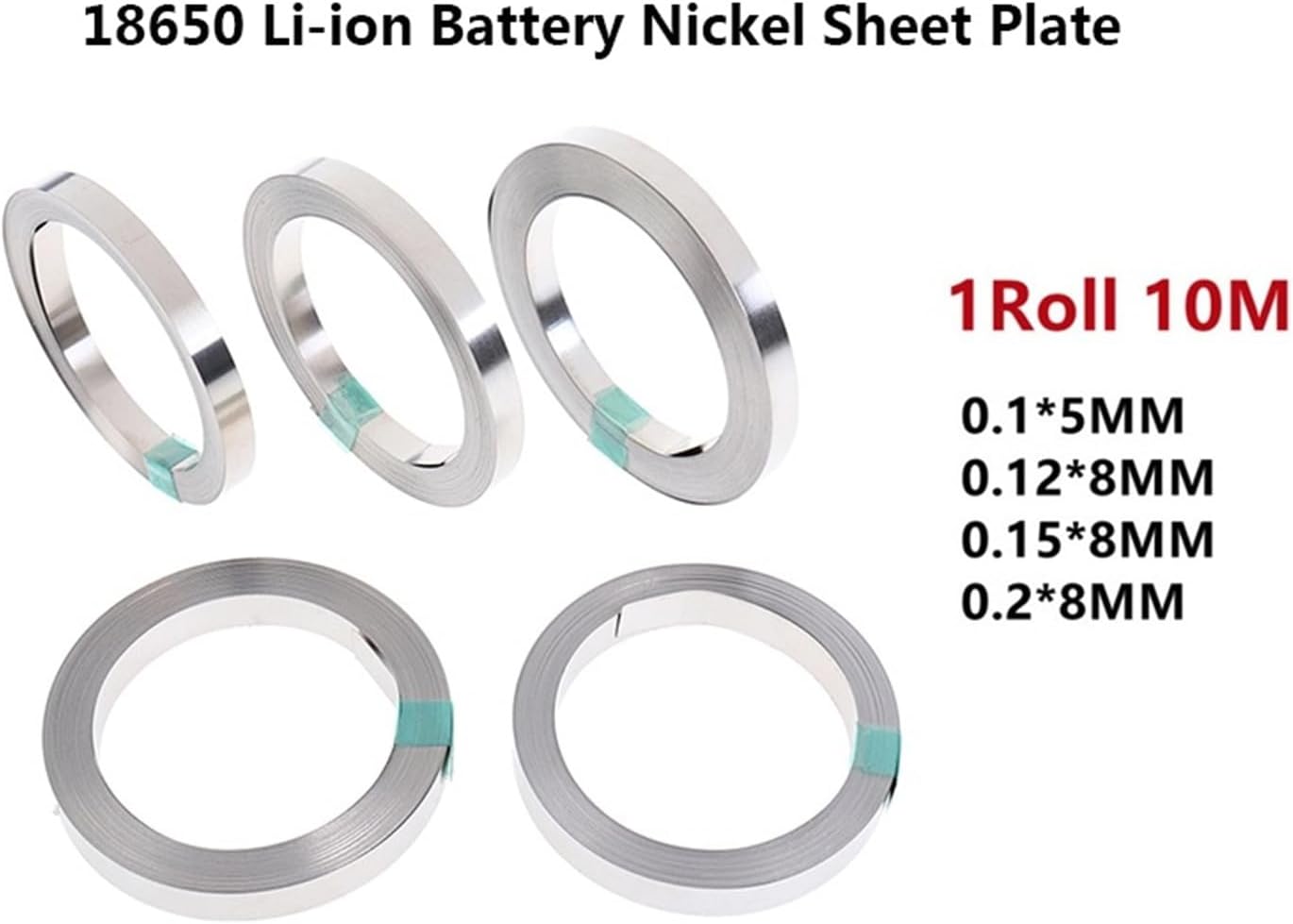 5M Nickel Plated Strip 0.2/0.3mm Thickness For Lithium Battery Pack Welding Nickle Tabs For 18650 26650 Spot Welder(0.3X15mmx2M)