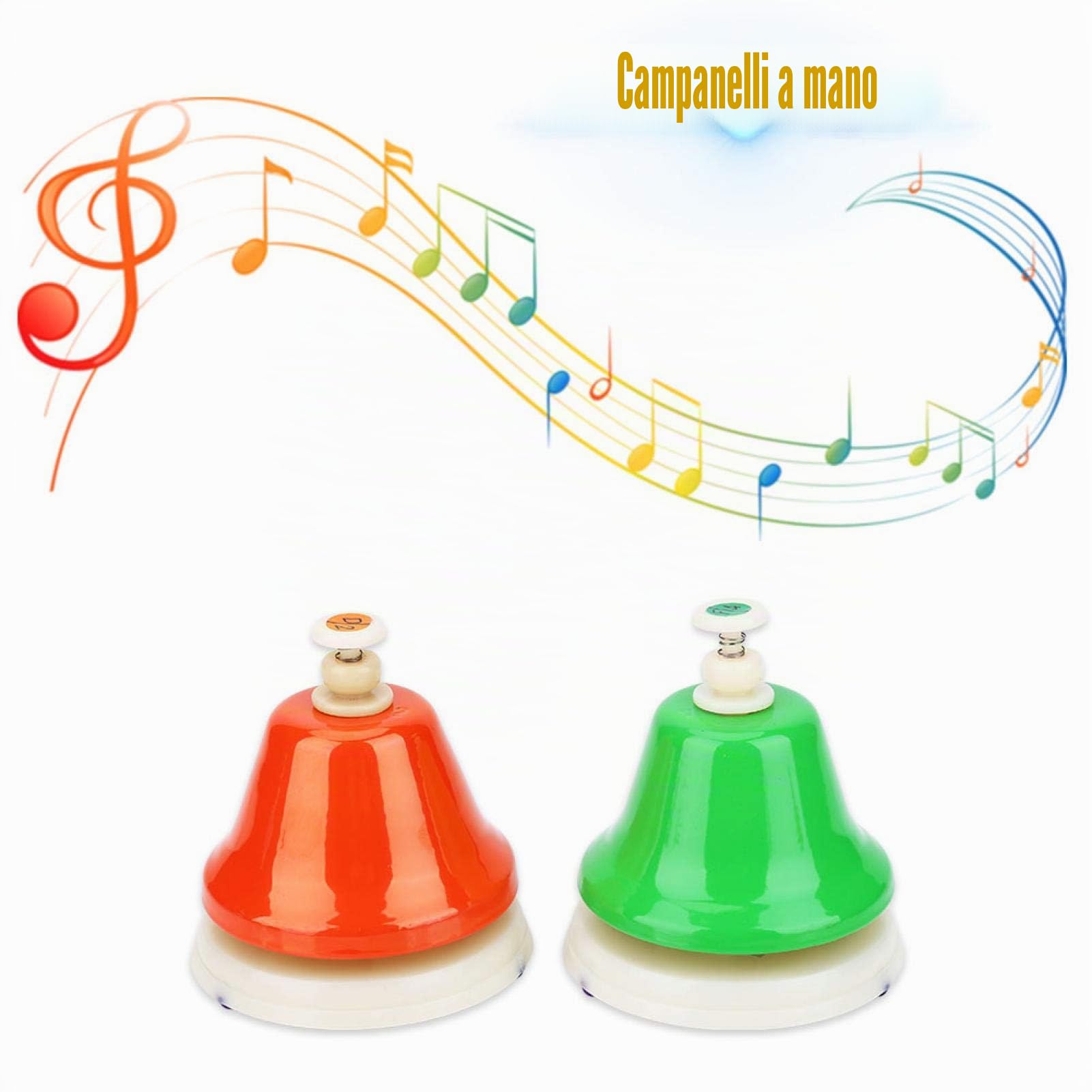Set di Campane a Mano Colorate Diatoniche a 8 Note Set di Strumenti Musicali Strumento a Percussione Colorato per Matrimoni Scolastici di attività Familiari