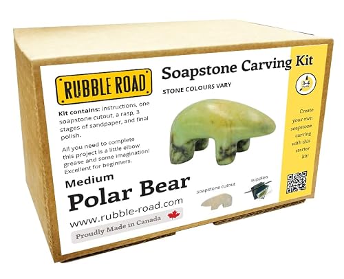 Polar Bear Medium Soapstone Carving Kit